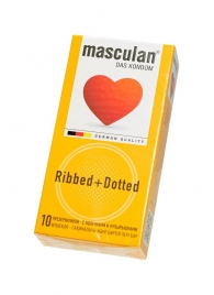 Презервативы с колечками и пупырышками Masculan Ribbed+Dotted - 10 шт. - Masculan - купить с доставкой во Владивостоке