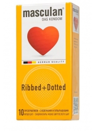 Презервативы с колечками и пупырышками Masculan Ribbed+Dotted - 10 шт. - Masculan - купить с доставкой во Владивостоке