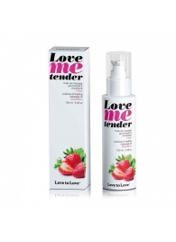Съедобное согревающее массажное масло Love Me Tender Strawberry с ароматом клубники - 100 мл. - Love to Love - купить с доставкой во Владивостоке
