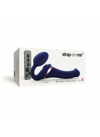 Синий безремневой страпон Multi Orgasm Size S с клиторальной стимуляцией - Strap-on-me - купить с доставкой во Владивостоке