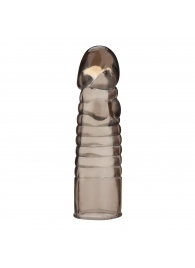 Дымчатая насадка-удлинитель Ribbed Realistic Penis Enhancing Sleeve Extension - 15,2 см. - BlueLine - во Владивостоке купить с доставкой