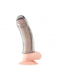 Текстурированная насадка на пенис Clear Textured Penis Enhancing Sleeve Extension - 16,5 см. - BlueLine - во Владивостоке купить с доставкой