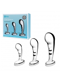 Набор из 3 стальных стимуляторов простаты Stainless Steel P-spot Training Set - b-Vibe - во Владивостоке купить с доставкой