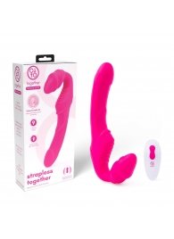 Розовый безремневой страпон на радиоуправлении Strapless Together - 22 см. - Together Toy - купить с доставкой во Владивостоке