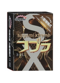 Суженные к основанию презервативы Sagami Xtreme COBRA - 3 шт. - Sagami - купить с доставкой во Владивостоке