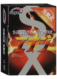 Презервативы Sagami Xtreme ENERGY с ароматом энергетика - 3 шт. - Sagami - купить с доставкой во Владивостоке