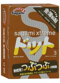 Презервативы Sagami Xtreme FEEL UP с точечной текстурой и линиями прилегания - 3 шт. - Sagami - купить с доставкой во Владивостоке