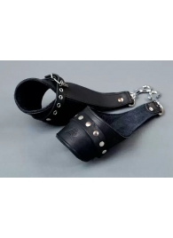 Чёрные кожаные наручники для подвешивания - Подиум - купить с доставкой во Владивостоке