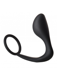 Черное эрекционное кольцо с анальной пробкой Anal Plug With Cockring - Dream Toys - во Владивостоке купить с доставкой