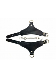 Черные гладкие кожаные наручники Black Phoenix - БДСМ Арсенал - купить с доставкой во Владивостоке