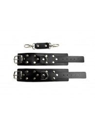 Черные кожаные наручники Sex Game - БДСМ Арсенал - купить с доставкой во Владивостоке