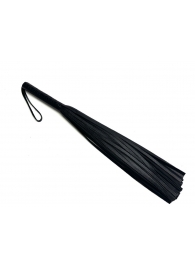 Черная многохвостовая плеть из мягкой кожи - 57 см. - БДСМ Арсенал - купить с доставкой во Владивостоке