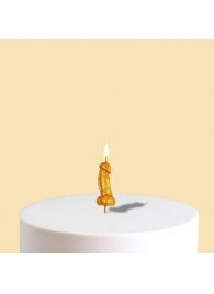 Золотистая свеча для торта в виде фаллоса - 4,5 см. - Сима-Ленд - купить с доставкой во Владивостоке