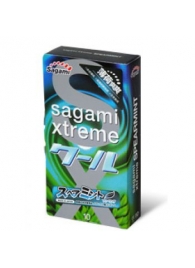 Презервативы Sagami Xtreme Mint с ароматом мяты - 10 шт. - Sagami - купить с доставкой во Владивостоке