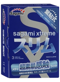 Розовые презервативы Sagami Xtreme FEEL FIT 3D - 3 шт. - Sagami - купить с доставкой во Владивостоке