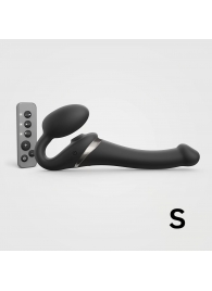 Черный безремневой страпон Multi Orgasm Size S с клиторальной стимуляцией - Strap-on-me - купить с доставкой во Владивостоке