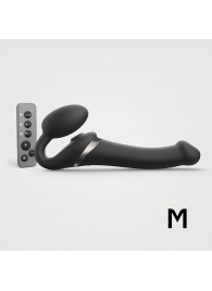 Черный безремневой страпон Multi Orgasm Size M с клиторальной стимуляцией - Strap-on-me - купить с доставкой во Владивостоке