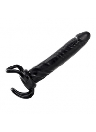 Чёрная насадка-фаллос для двойного проникновения INFLATABLE DILDO SLIM DONG  - 13,5 см. - Toyz4lovers - во Владивостоке купить с доставкой