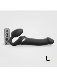 Черный безремневой страпон Multi Orgasm Size L с клиторальной стимуляцией - Strap-on-me - купить с доставкой во Владивостоке