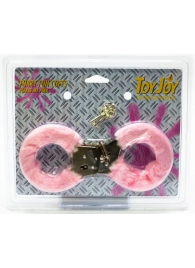 Розовые меховые наручники с ключами - Toy Joy - купить с доставкой #SOTBIT_REGIONS_UF_V_REGION_NAME#