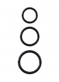 Набор из трех черных эрекционных колец Silicone 3-Ring Stamina Set - Pipedream - во Владивостоке купить с доставкой