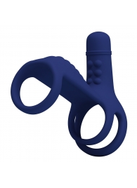 Синяя вибронасадка на пенис Vibrating Penis Sling - Baile - во Владивостоке купить с доставкой