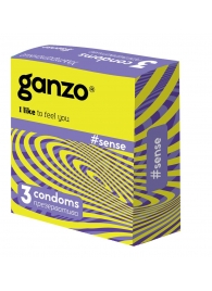 Тонкие презервативы для большей чувствительности Ganzo Sence - 3 шт. - Ganzo - купить с доставкой во Владивостоке