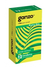 Ультратонкие презервативы Ganzo Ultra thin - 12 шт. - Ganzo - купить с доставкой во Владивостоке