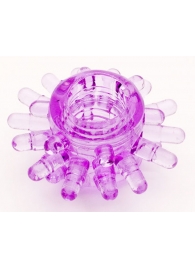 Фиолетовое гелевое эрекционное кольцо с шипиками - Toyfa Basic - во Владивостоке купить с доставкой