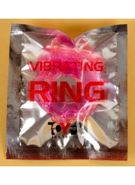 Толстое розовое эрекционное кольцо с вибратором - Toyfa Basic - во Владивостоке купить с доставкой