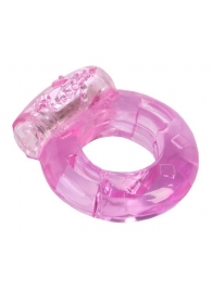 Толстое розовое эрекционное кольцо с вибратором - Toyfa Basic - во Владивостоке купить с доставкой