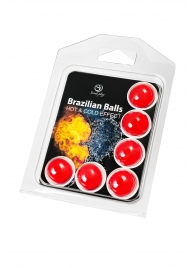 Набор из 6 шариков с массажным маслом Brazilian Balls с охлаждающим и разогревающим эффектом - Secret Play - купить с доставкой во Владивостоке