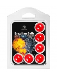 Набор из 6 шариков с массажным маслом Brazilian Balls с охлаждающим и разогревающим эффектом - Secret Play - купить с доставкой во Владивостоке