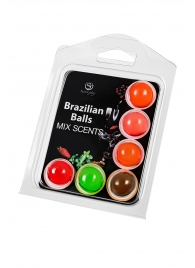 Набор из 6 шариков с ароматизированными массажными маслами Brazilian Balls - Secret Play - купить с доставкой во Владивостоке