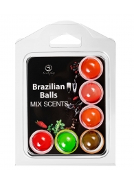 Набор из 6 шариков с ароматизированными массажными маслами Brazilian Balls - Secret Play - купить с доставкой во Владивостоке