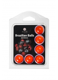 Набор из 6 шариков с массажным маслом Brazilian Balls с ароматом ягод - Secret Play - купить с доставкой во Владивостоке