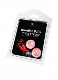 Набор из 2 шариков с массажным маслом Brazilian Balls с тройным эффектом - Secret Play - купить с доставкой во Владивостоке