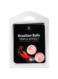 Набор из 2 шариков с массажным маслом Brazilian Balls с тройным эффектом - Secret Play - купить с доставкой во Владивостоке