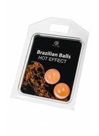 Набор из 2 шариков с массажным маслом Brazilian Balls с разогревающим эффектом - Secret Play - купить с доставкой во Владивостоке