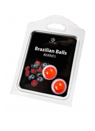 Набор из 2 шариков с массажным маслом Brazilian Balls с ароматом ягод - Secret Play - купить с доставкой во Владивостоке