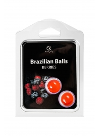 Набор из 2 шариков с массажным маслом Brazilian Balls с ароматом ягод - Secret Play - купить с доставкой во Владивостоке