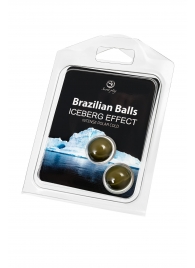 Набор из 2 шариков с массажным маслом Brazilian Balls с ледяным эффектом - Secret Play - купить с доставкой во Владивостоке