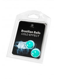 Набор из 2 шариков с массажным маслом Brazilian Balls с охлаждающим эффектом - Secret Play - купить с доставкой во Владивостоке