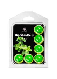 Набор из 6 шариков с массажным маслом Brazilian Balls с ароматом мяты - Secret Play - купить с доставкой во Владивостоке