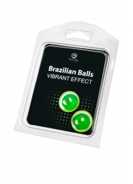 Набор из 2 шариков с массажным маслом Brazilian Balls с эффектом вибрации - Secret Play - купить с доставкой во Владивостоке