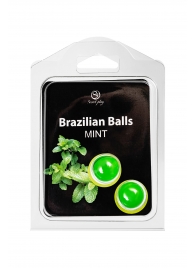 Набор из 2 шариков с массажным маслом Brazilian Balls с ароматом мяты - Secret Play - купить с доставкой во Владивостоке