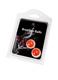 Набор из 2 шариков с массажным маслом Brazilian Balls с ароматом вишни - Secret Play - купить с доставкой во Владивостоке