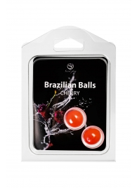 Набор из 2 шариков с массажным маслом Brazilian Balls с ароматом вишни - Secret Play - купить с доставкой во Владивостоке