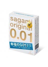 Увлажнённые презервативы Sagami Original 0.01 Extra Lub - 2 шт. - Sagami - купить с доставкой во Владивостоке