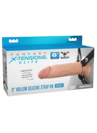 Полый страпон на ремнях 6’’ Hollow Silicone Strap-on - Pipedream - купить с доставкой во Владивостоке